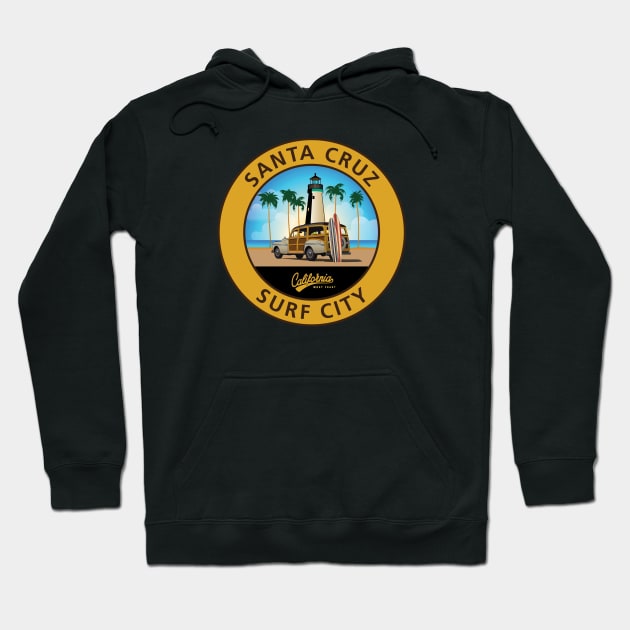 Santa Cruz California CA Light House Hoodie by PauHanaDesign